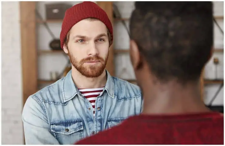 man listening to a friend