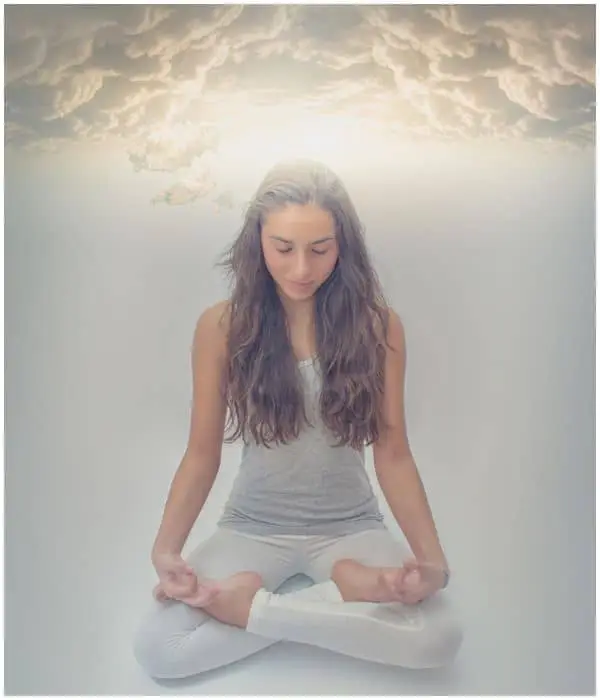 woman meditation energy
