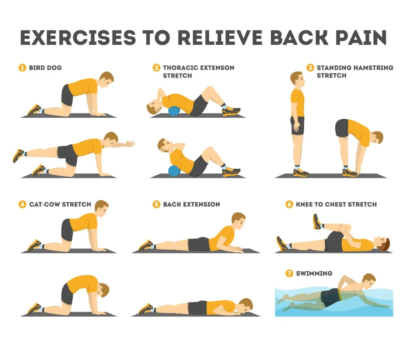 Exercise set to relieve back pain