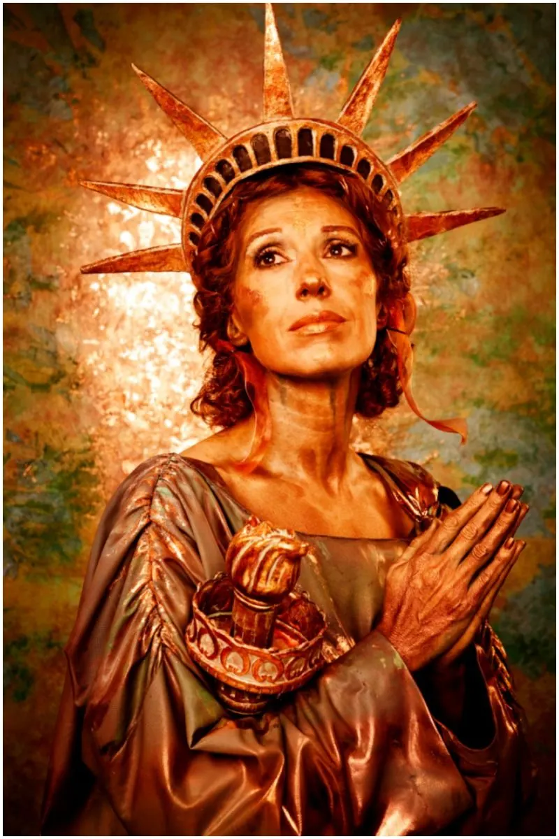copper woman statue