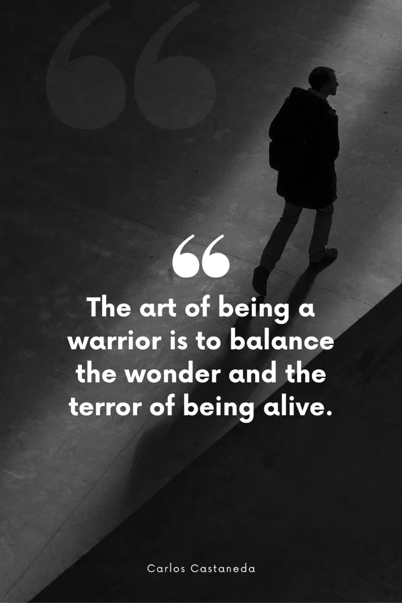 The art of being a warrior is to balance the wonder and the terror of being alive. Carlos Castaneda quote